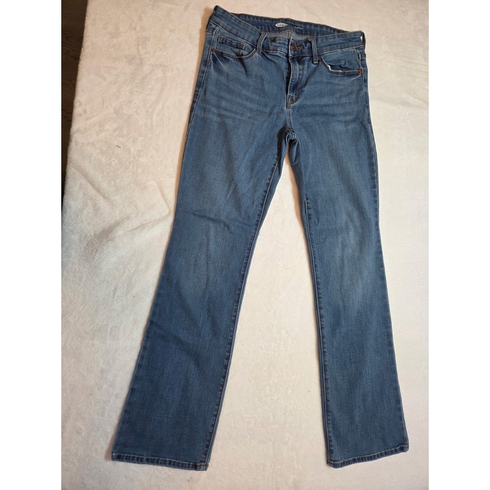 164 Old Navy Kicker Boot Cut Jeans Women's 8 Blue Stretch Mid Rise 29x30